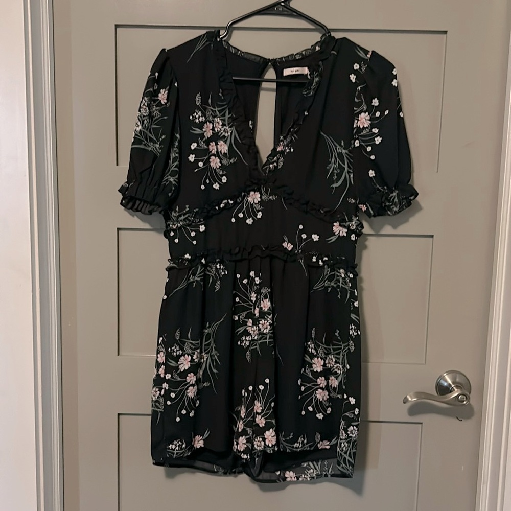 Black Floral Romper